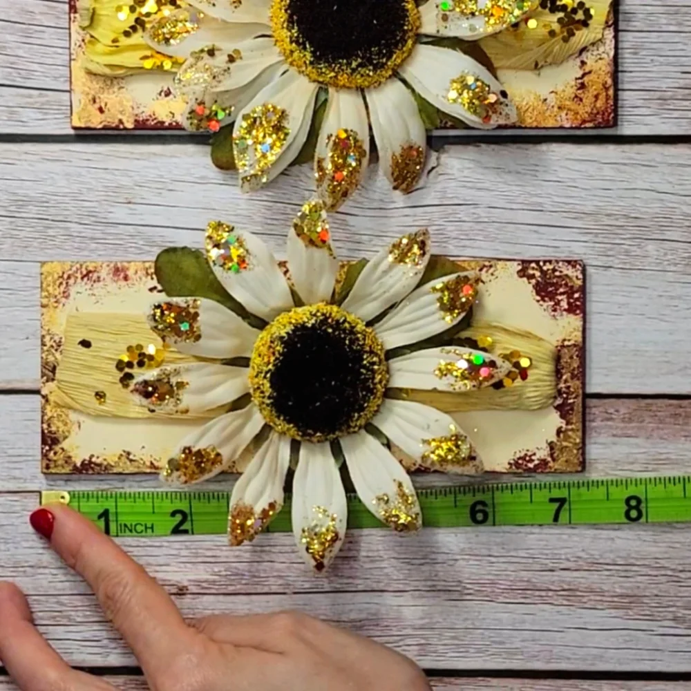 Countrycore Thanksgiving Glitter Sunflower Wood Fall Autumn Wall Decor H…